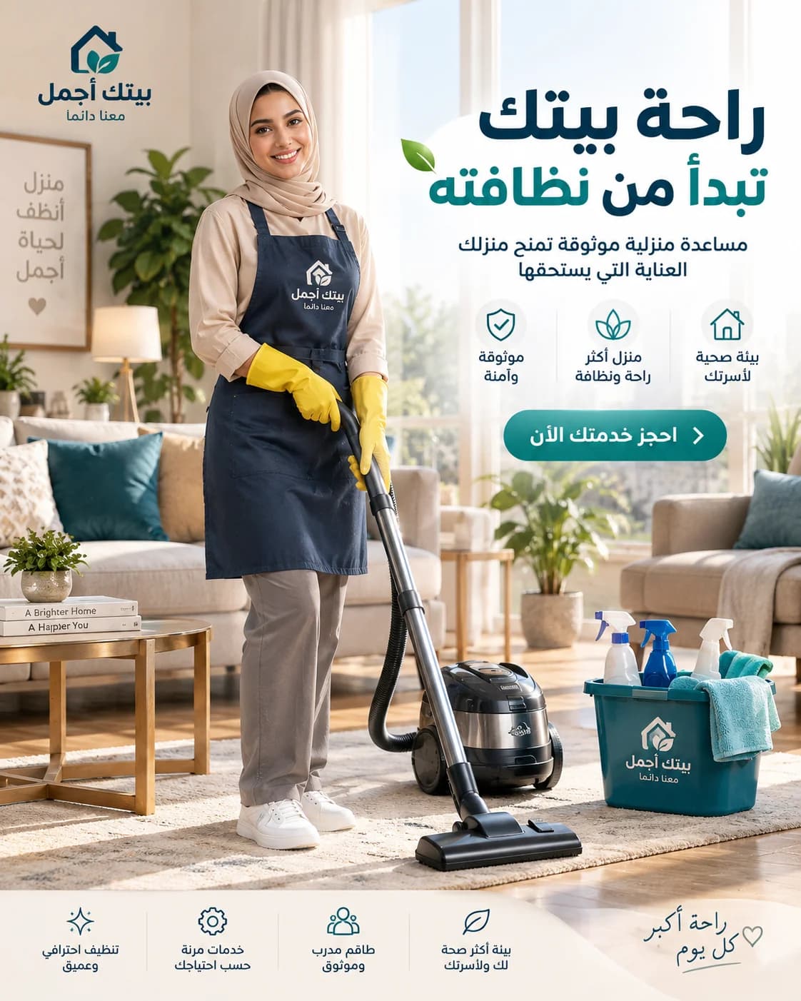 Social media design for a home cleaning service